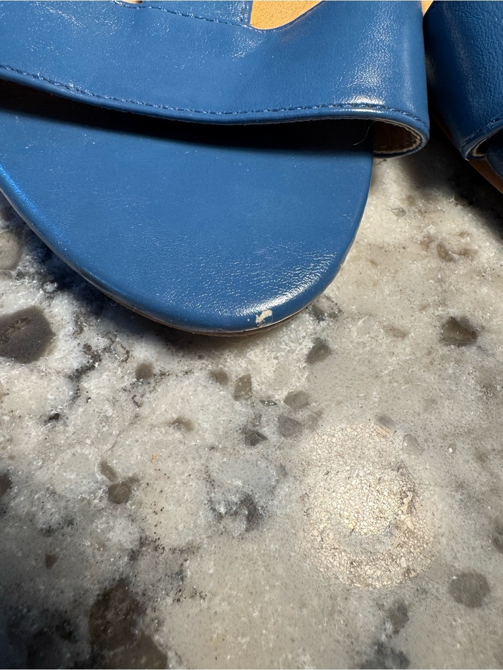 comfortview Blue Laser-Cut T-Strap Gladiator Sandals - Picture 6 of 7